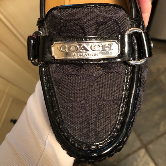 Coach silver buckle black loafers - Picture 5 of 7